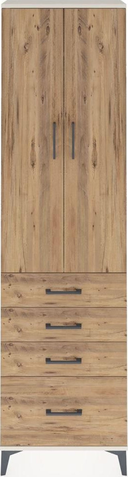 Arges Dolap 2 Raflı 4 Çekmeceli Tek Askılı 60x30x221 Aytaşı-Çam