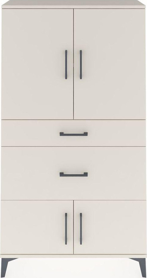 Arges Dolap 2 Raflı 2 Çekmeceli 4 Kapaklı 88 x 30 x 163 cm Aytaşı - Aytaşı