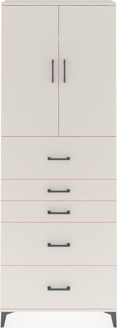 Arges Dolap 3 Raflı 5 Çekmeceli 2 Kapaklı 88 x 30 x 243 cm Aytaşı - Aytaşı