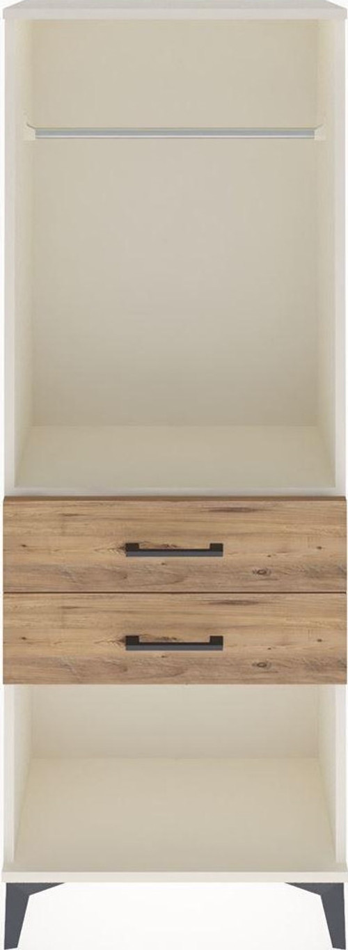 Arges Dolap Tek Raflı 2 Çekmeceli Tek Askılı 60x30x163 Aytaşı-Çam