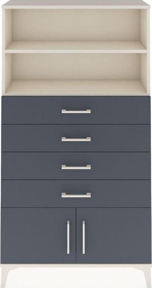 Arges Dolap 2 Raflı 4 Çekmeceli 2 Kapaklı 88x30x163 Aytaşı-Antrasit