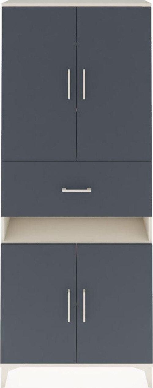 Arges Dolap 5 Raflı Tek Çekmeceli 4 Kapaklı 88x30x221 Aytaşı-Antrasit