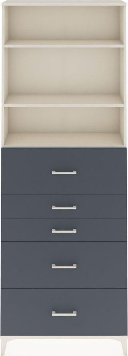 Arges Dolap 3 Raflı 5 Çekmeceli 88x30x243 Aytaşı-Antrasit