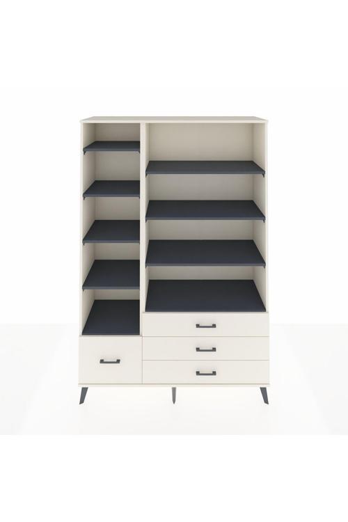 Hyperion Dolap 9 Raflı 4 Çekmeceli 132 x 44 x 195 cm Aytaşı - Antrasit - Aytaşı