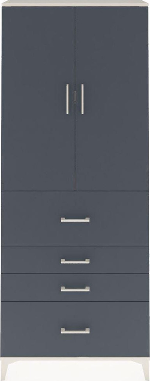 Arges Dolap 2 Raflı 4 Çekmeceli 2 Kapaklı 88x30x221 Aytaşı-Antrasit
