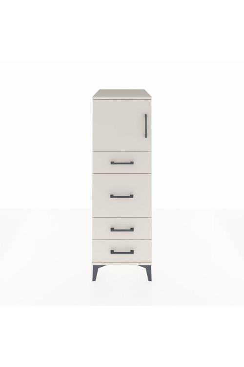 Kronos Dolap Tek Raflı 4 Çekmeceli Tek Kapaklı 44x59x134 Aytaşı-Aytaşı