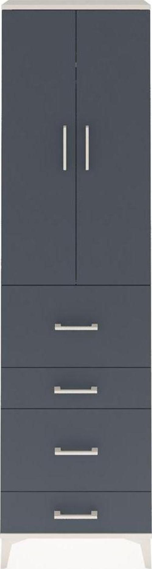 Arges Dolap 2 Raflı 4 Çekmeceli Tek Askılı 60x30x221 Aytaşı-Antrasit