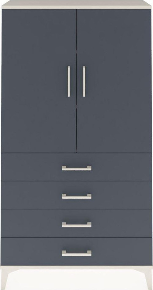 Arges Dolap 3 Raflı 4 Çekmeceli 2 Kapaklı 88x30x163 Aytaşı-Antrasit
