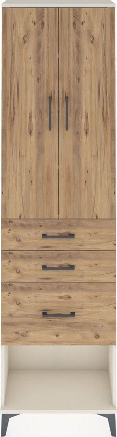 Arges Dolap 3 Raflı 3 Çekmeceli 2 Kapaklı 60x30x221 Aytaşı-Çam