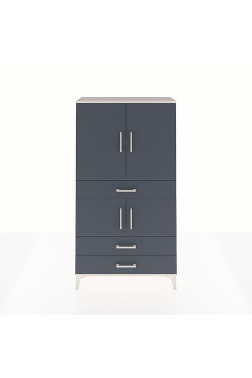 Arges Dolap 3 Raflı 3 Çekmeceli 4 Kapaklı 88x30x163 Aytaşı-Antrasit