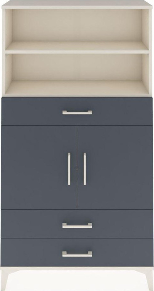 Arges Dolap 4 Raflı 3 Çekmeceli 2 Kapaklı 88 x 30 x 163 cm Aytaşı - Antrasit