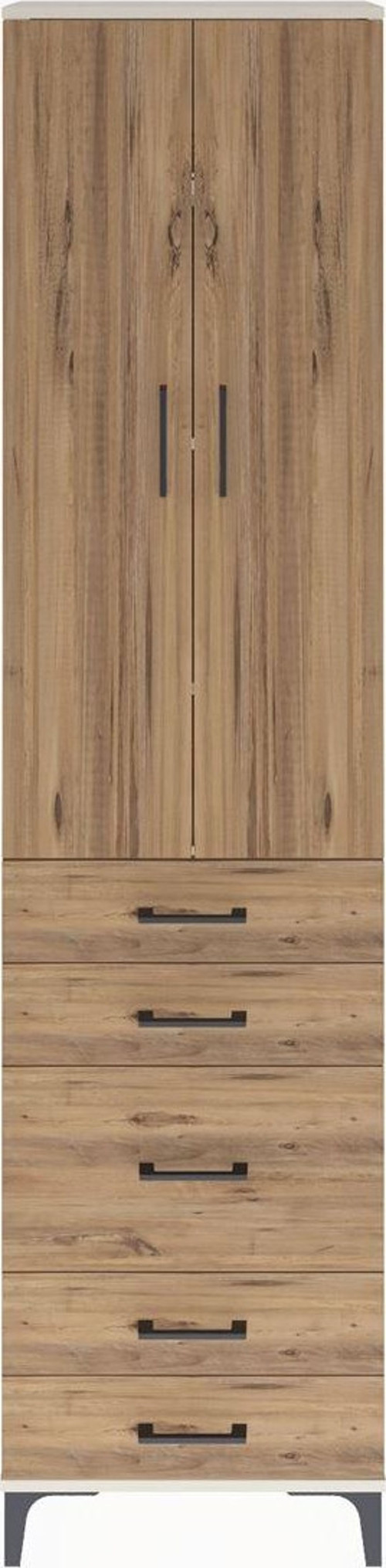 Arges Dolap 4 Raflı 5 Çekmeceli 2 Kapaklı 60x30x243 Aytaşı-Çam