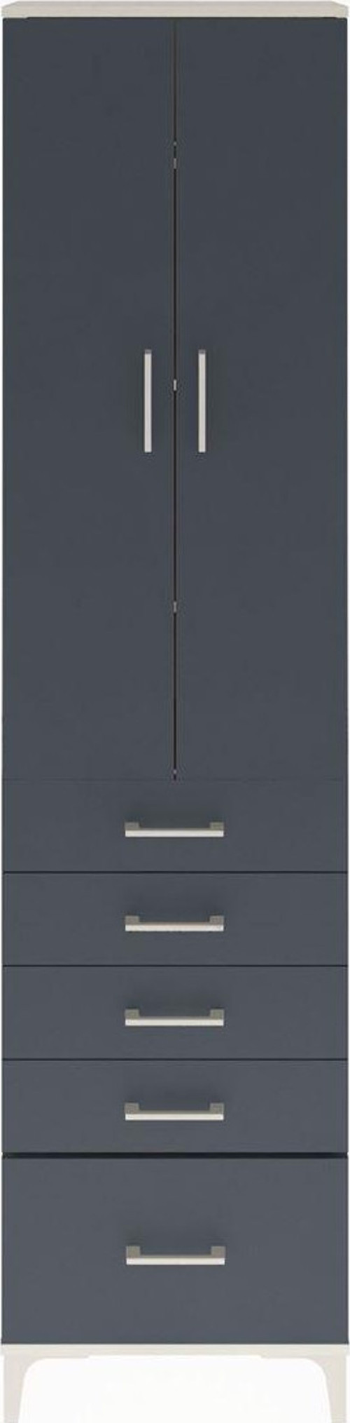 Arges Dolap 4 Raflı 5 Çekmeceli 2 Kapaklı 60x30x243 Aytaşı-Antrasit
