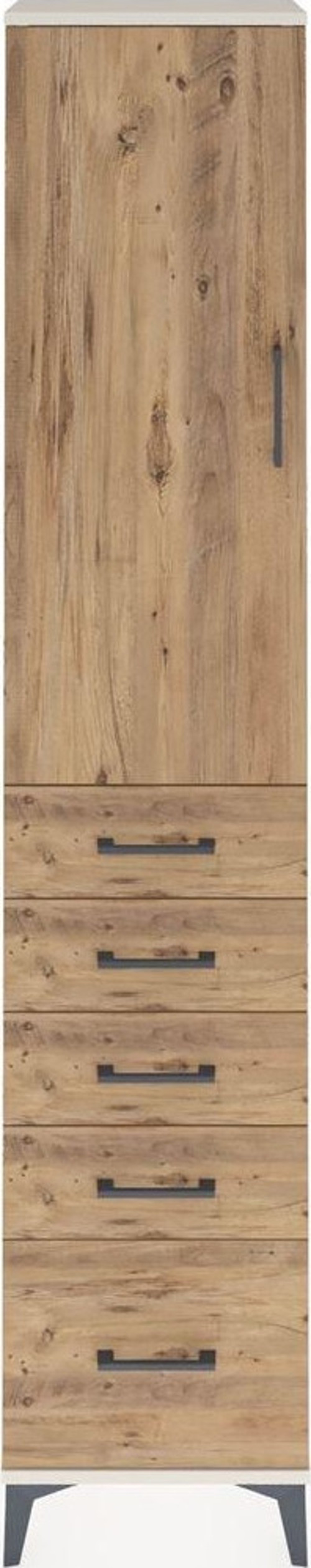 Arges Dolap 2 Raflı 5 Çekmeceli Tek Askılı 44x30x221 Aytaşı-Çam