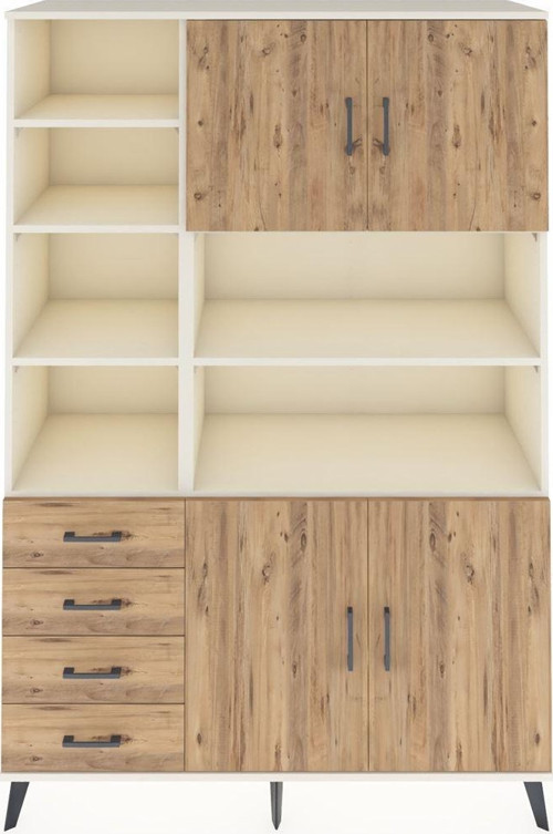 Hyperion Gardrop 9 Raflı 4 Çekmeceli 4 Kapaklı 132 x 44 x 195 cm Aytaşı - Çam