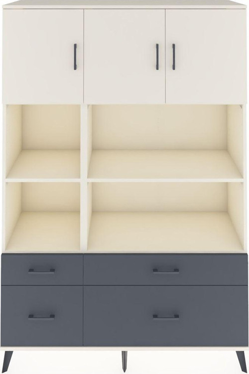 Hyperion Dolap 8 Raflı 4 Çekmeceli 3 Kapaklı 132 x 44 x 195 cm Aytaşı - Aytaşı - Antrasit