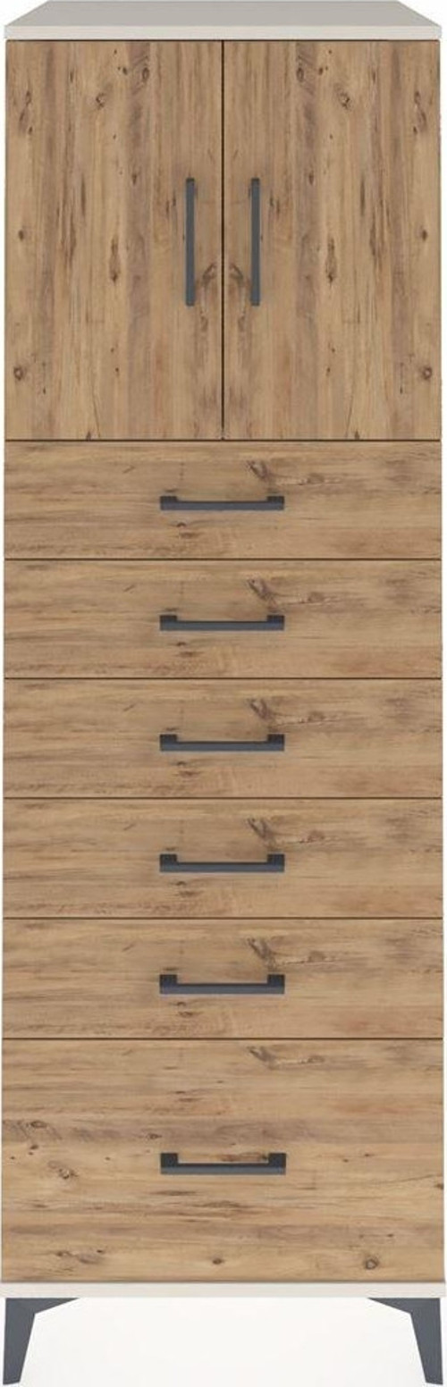 Kronos Dolap 1 Raflı 6 Çekmeceli 2 Kapaklı 60 x 59 x 182 cm Aytaşı - Çam