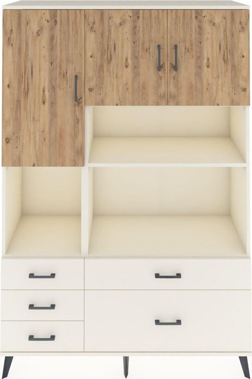 Hyperion Dolap 8 Raflı 5 Çekmeceli 3 Kapaklı 132x44x195 Aytaşı-Çam/Aytaşı