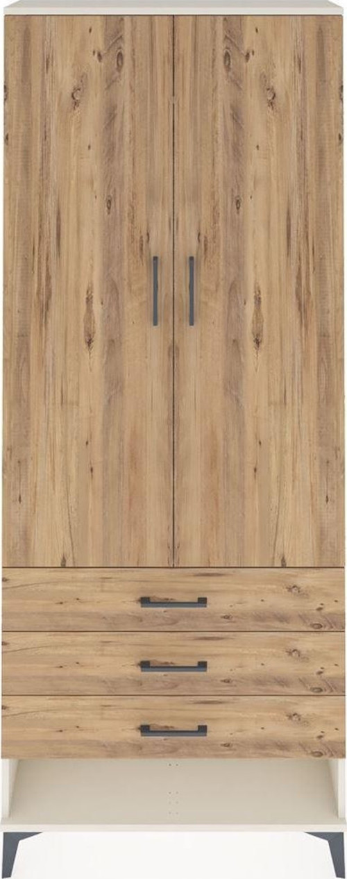 Arges Dolap 2 Raflı 3 Çekmeceli Tek Askılı 88x30x221 Aytaşı-Çam