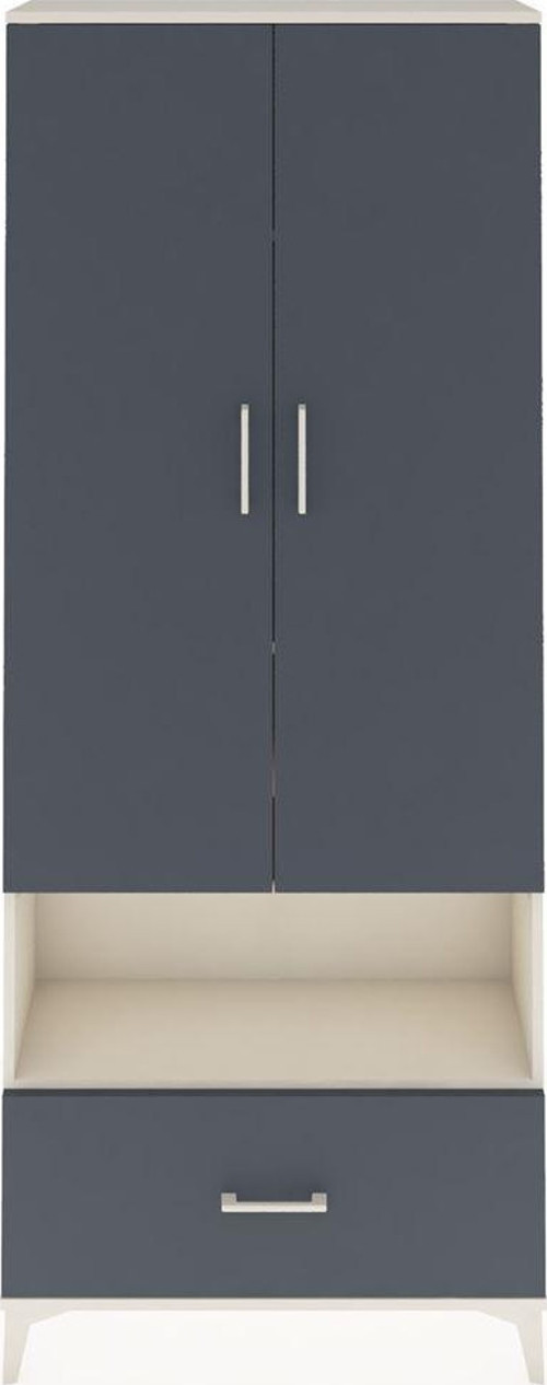 Arges Dolap 4 Raflı Tek Çekmeceli 2 Kapaklı 88x30x221 Aytaşı-Antrasit