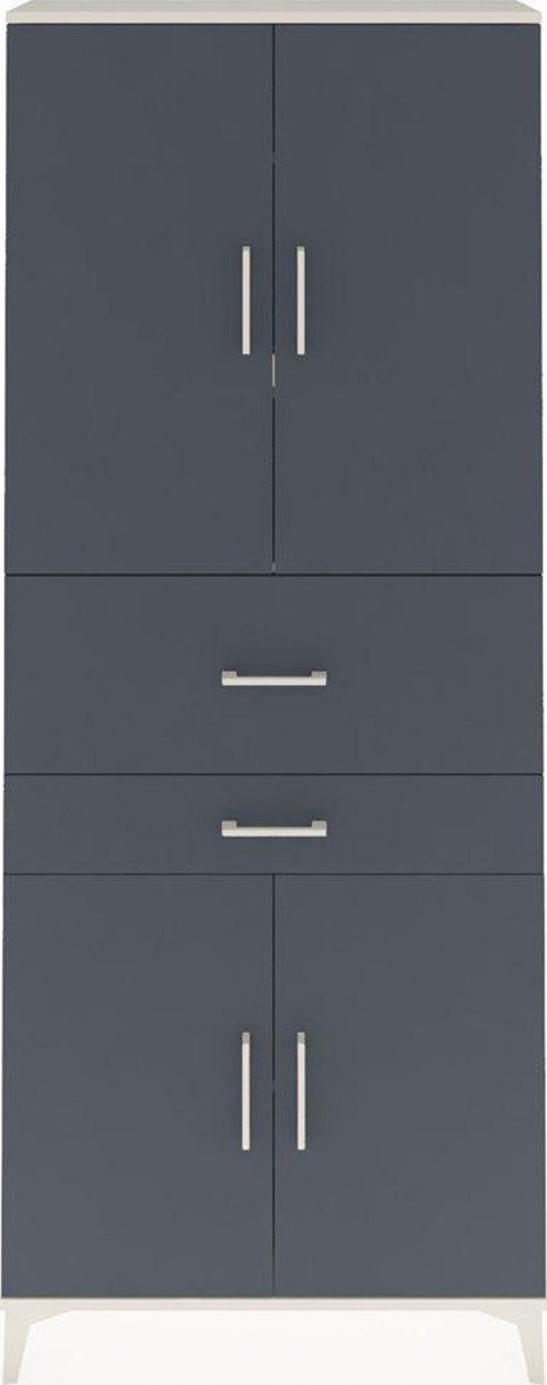 Arges Dolap 4 Raflı 2 Çekmeceli 4 Kapaklı 88x30x221 Aytaşı-Antrasit
