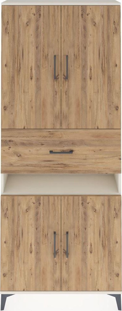 Arges Dolap 5 Raflı Tek Çekmeceli 4 Kapaklı 88x30x221 Aytaşı-Çam