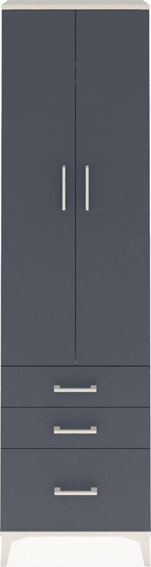 Arges Dolap 2 Raflı 3 Çekmeceli Tek Askılı 60x30x221 Aytaşı-Antrasit