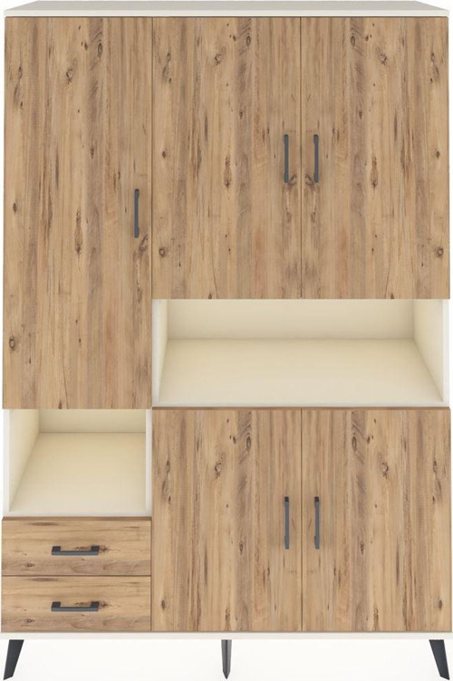 Hyperion Gardrop 10 Raflı 2 Çekmeceli 5 Kapaklı 132x44x195 Aytaşı-Çam