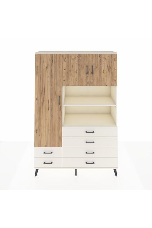 Hyperion Dolap 8 Raflı 6 Çekmeceli 3 Kapaklı 132 x 44 x 195 cm Aytaşı - Çam - Aytaşı