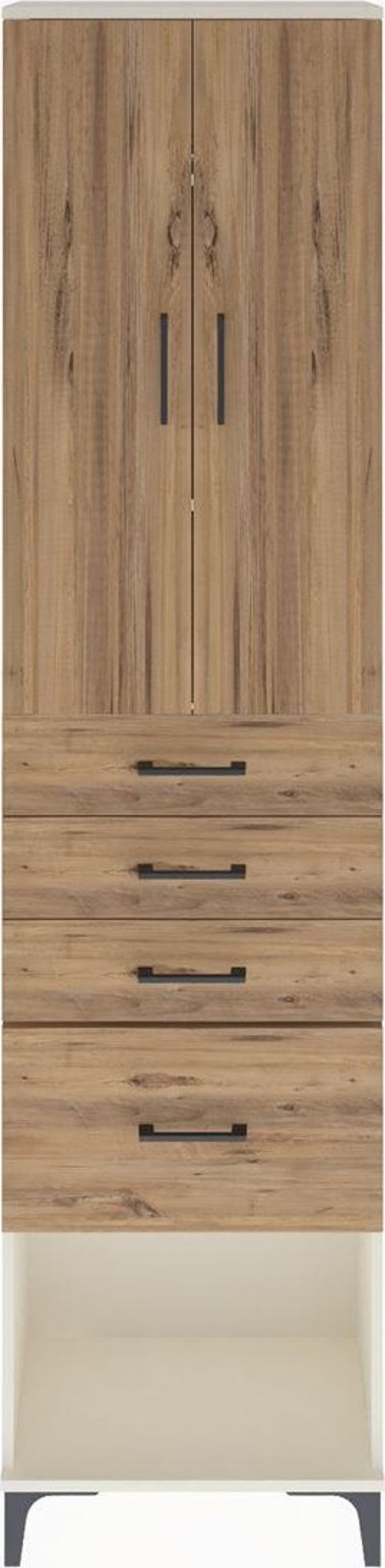 Arges Dolap 3 Raflı 4 Çekmeceli 2 Kapaklı 60 x 30 x 243 cm Aytaşı - Çam