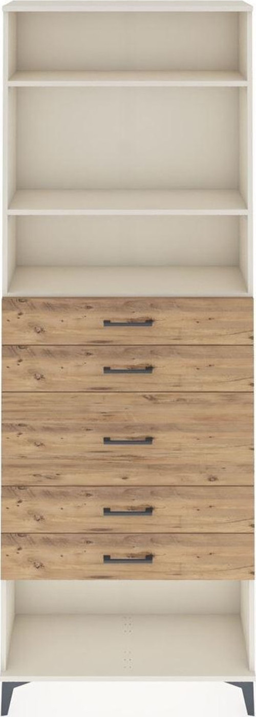 Arges Dolap 3 Raflı 5 Çekmeceli 88x30x243 Aytaşı-Çam