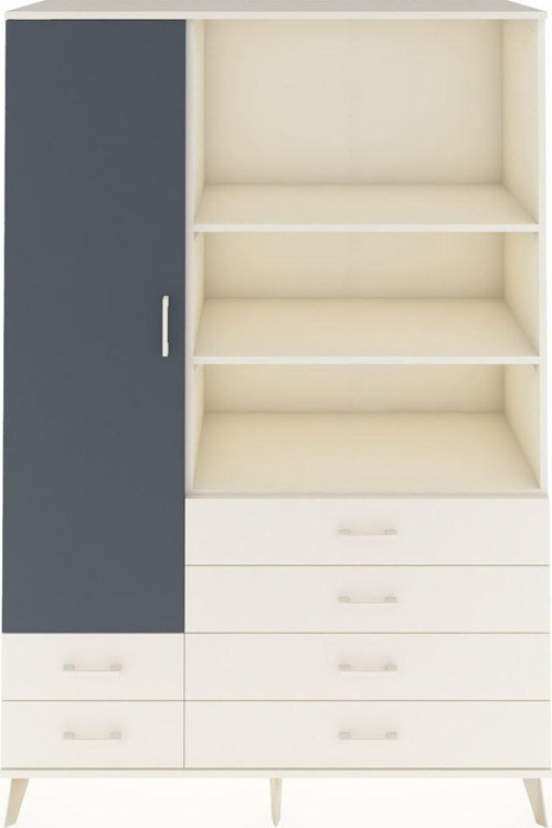 Hyperion Dolap 7 Raflı 6 Çekmeceli 1 Kapaklı 132 x 44 x 195 cm Aytaşı - Antrasit - Aytaşı