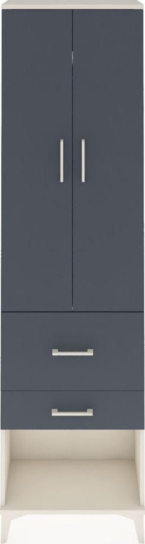 Arges Dolap 2 Raflı 2 Çekmeceli Tek Askılı 60x30x221 Aytaşı-Antrasit