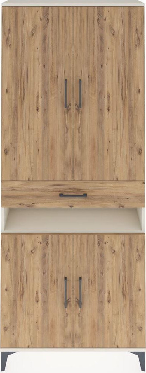Arges Dolap 5 Raflı Tek Çekmeceli 4 Kapaklı 88x30x221 Aytaşı-Çam
