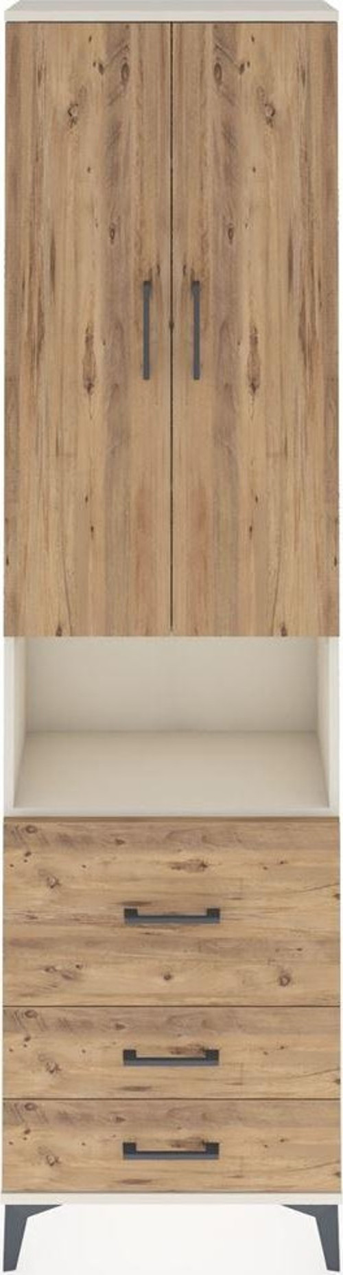 Arges Dolap 4 Raflı 3 Çekmeceli 2 Kapaklı 60x30x221 Aytaşı-Çam