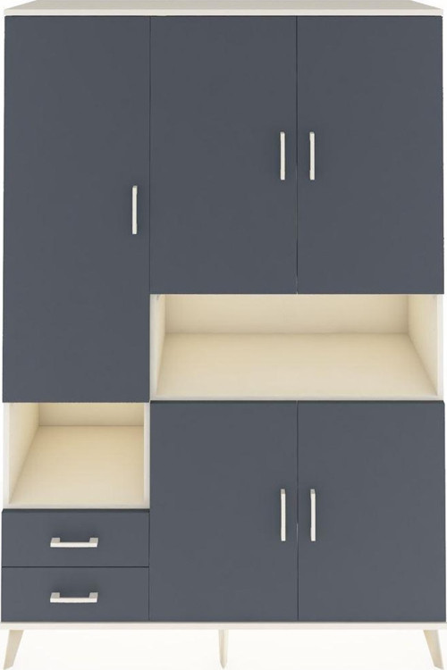 Hyperion Gardrop 10 Raflı 2 Çekmeceli 5 Kapaklı 132 x 44 x 195 cm Aytaşı - Antrasit