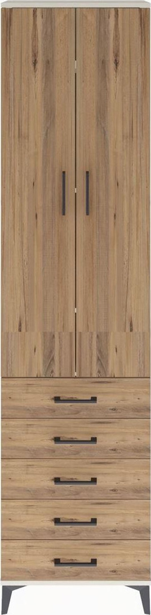 Arges Dolap 4 Raflı 5 Çekmeceli 2 Kapaklı 60x30x243 Aytaşı-Çam
