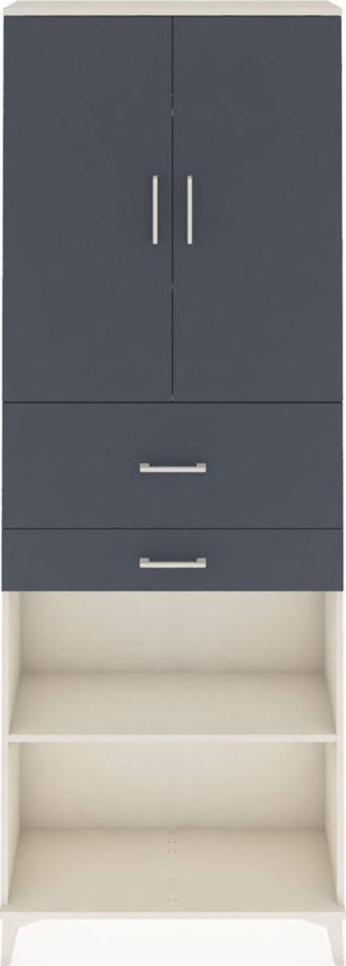 Arges Dolap 4 Raflı 2 Çekmeceli 2 Kapaklı 88x30x243 Aytaşı-Antrasit