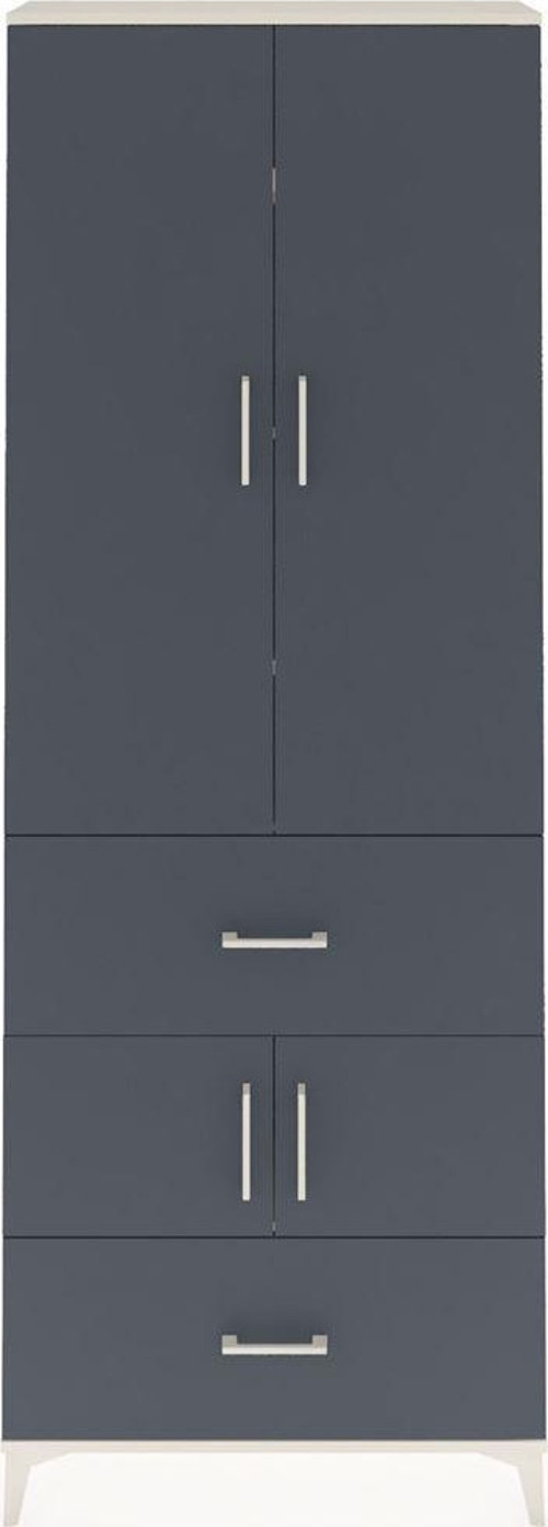 Arges Dolap 5 Raflı 2 Çekmeceli 4 Kapaklı 88x30x243 Aytaşı-Antrasit