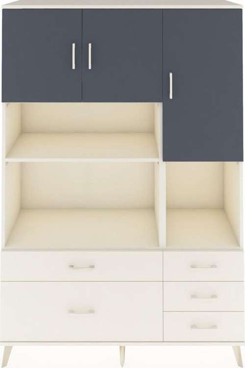 Hyperion Dolap 8 Raflı 5 Çekmeceli 3 Kapaklı 132x44x195 Aytaşı-Antrasit/Aytaşı