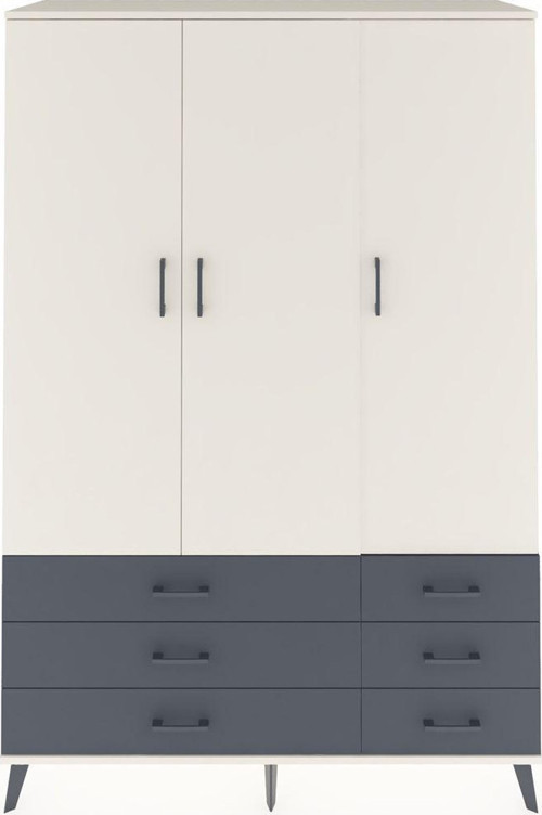 Hyperion Dolap 5 Raflı 6 Çekmeceli 1 Askılı 132 x 44 x 195 cm Aytaşı - Aytaşı - Antrasit