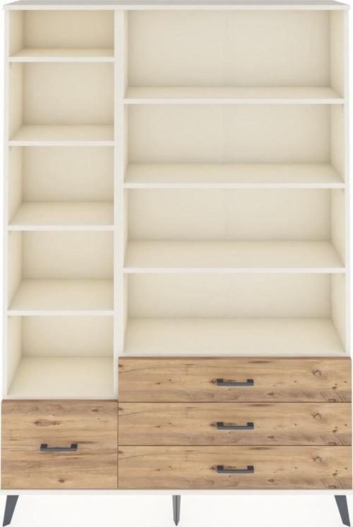 Arges Dolap 9 Raflı 4 Çekmeceli 132 x 30 x 195 cm Aytaşı - Aytaşı - Çam