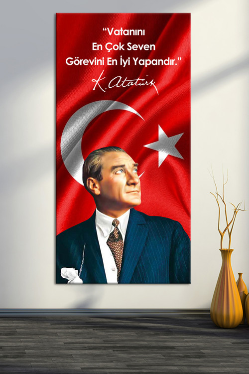 Atatürk Makam Panosu Tablosu Kanvas Tablo Resmi Kurumlar Okullara Uygun