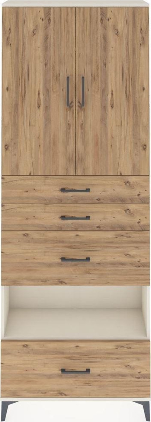 Arges Dolap 4 Raflı 4 Çekmeceli 2 Kapaklı 88x30x243 Aytaşı-Çam