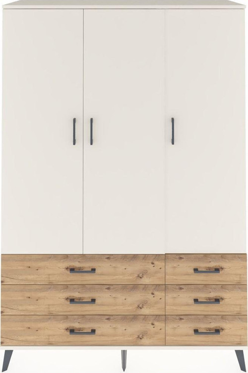 Hyperion Dolap 5 Raflı 6 Çekmeceli 1 Askılı 132 x 44 x 195 cm Aytaşı - Aytaşı - Çam