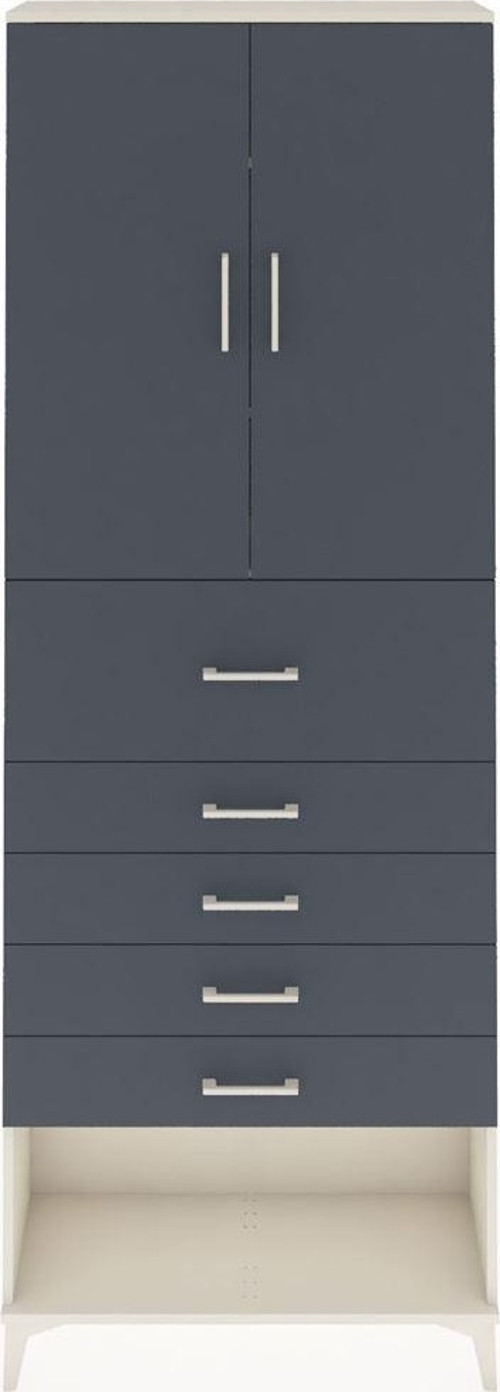 Arges Dolap 3 Raflı 5 Çekmeceli 2 Kapaklı 88x30x243 Aytaşı-Antrasit