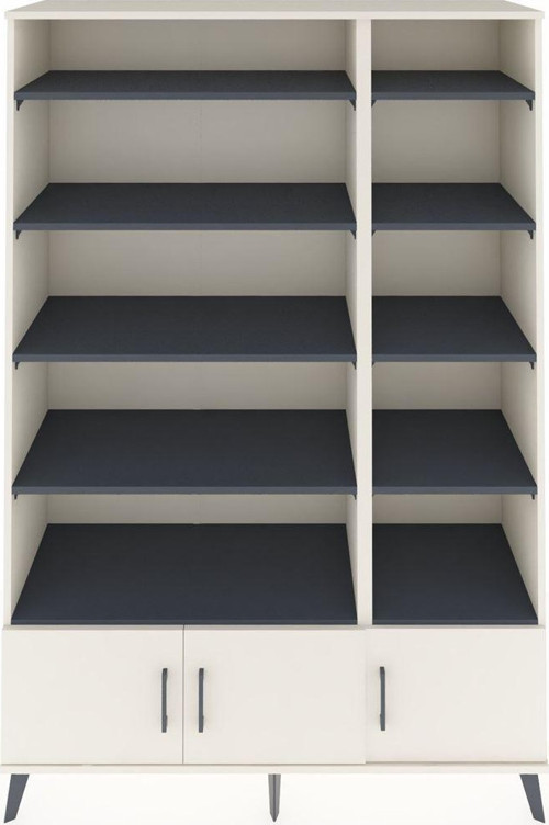 Hyperion Dolap 10 Raflı 3 Kapaklı 132x44x195 Aytaşı-Aytaşı/Antrasit