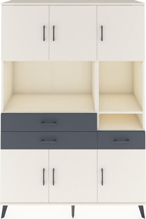 Hyperion Dolap 9 Raflı 3 Çekmeceli 6 Kapaklı 132x44x195 Aytaşı-Aytaşı/Antrasit