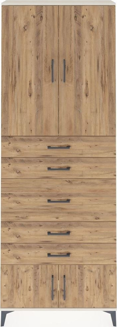 Arges Dolap 3 Raflı 5 Çekmeceli 4 Kapaklı 88x30x243 Aytaşı-Çam