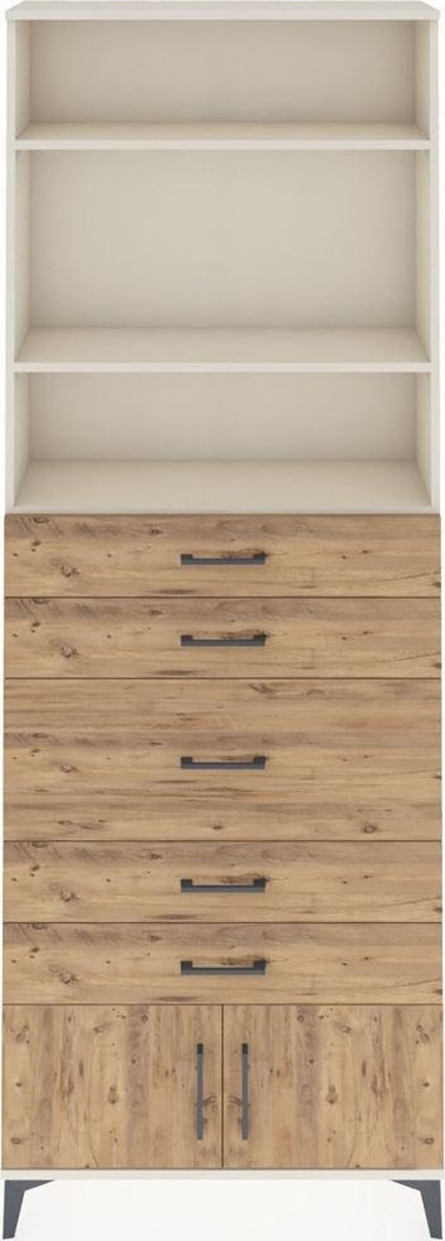 Arges Dolap 3 Raflı 5 Çekmeceli 2 Kapaklı 88x30x243 Aytaşı-Çam